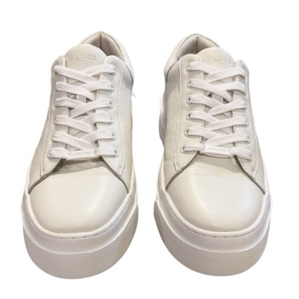 NWOT J/Slides Amanda Off-White Leather Platform Sneakers Shoes Size 9.5M